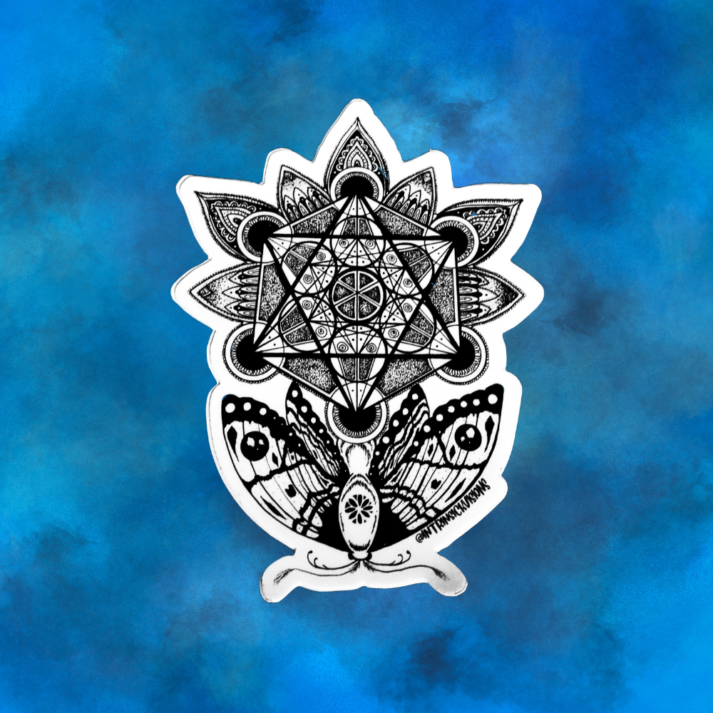 A Mystical Metatron Moth Sticker
