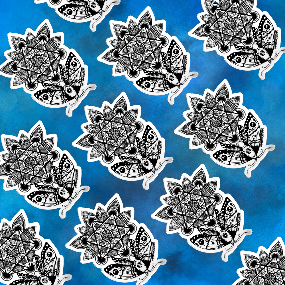 A Mystical Metatron Moth Sticker