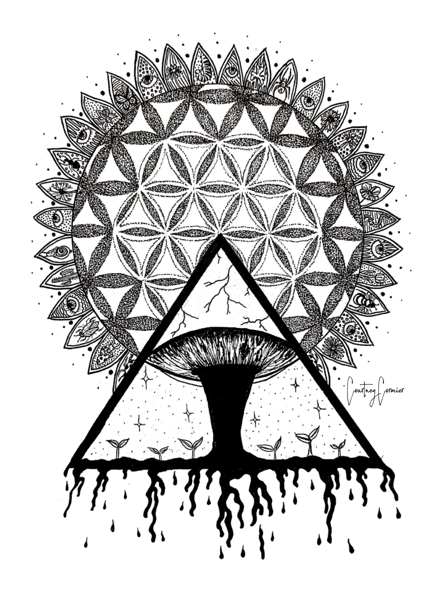 All Seeing Flower of Life Art Print