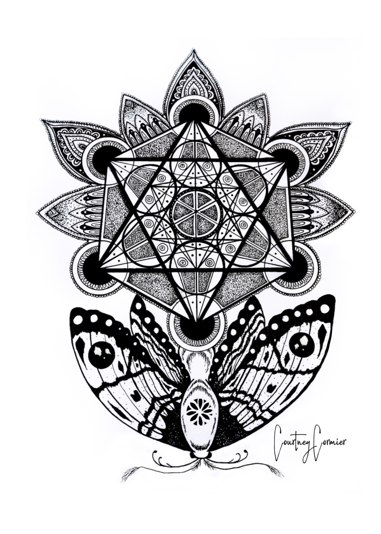 A Mystical Metatron Moth Art Print